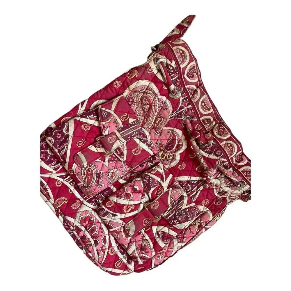 Womens Vera Bradley Red Paisley Rosie Posey Crossbody Purse